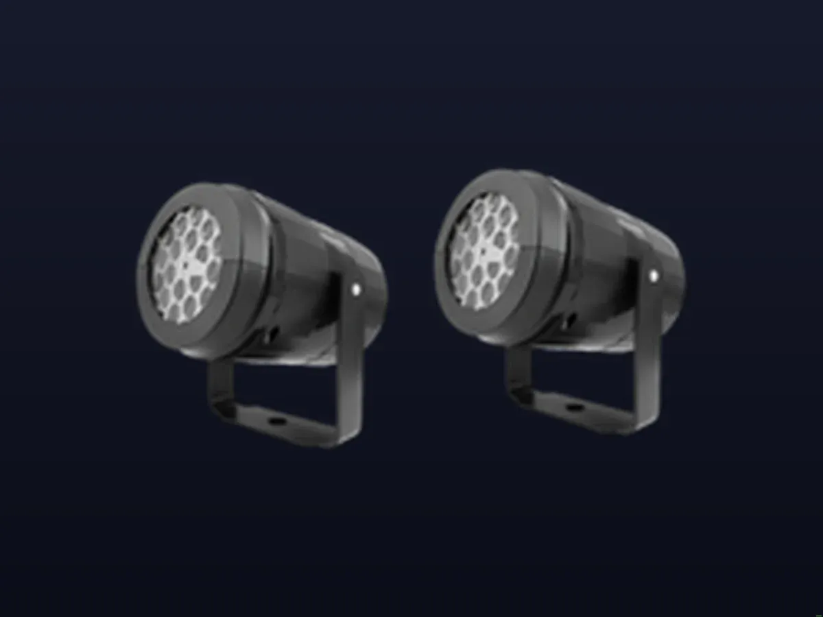 Holiday Prism LED projector units with swivel brackets and multi-facet optical lenses